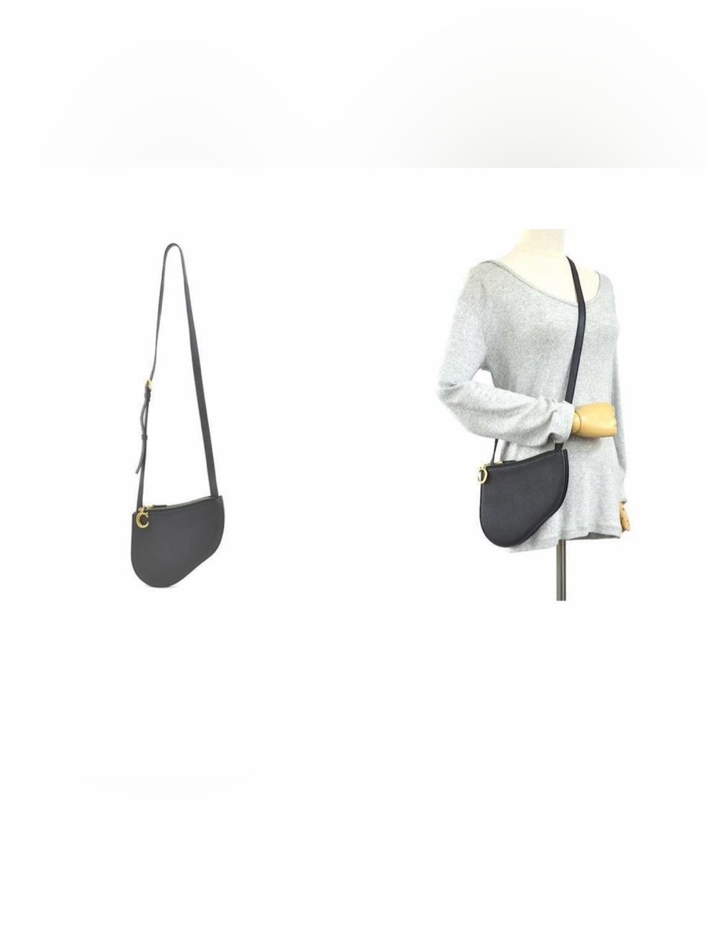 Dior Black Leather Saddle Crossbody w/Gold 'D'Charm check pictures read messages - Picture 15 of 15